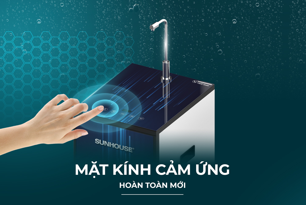 Máy lọc nước R.O nóng lạnh SUNHOUSE SLIMBIO SHA76214CK-S