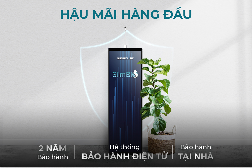 Máy lọc nước R.O nóng lạnh SUNHOUSE SLIMBIO SHA76214CK-S