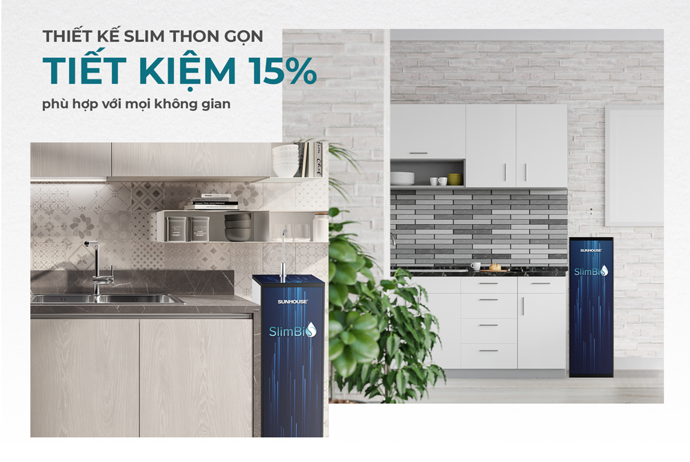 Máy lọc nước R.O nóng lạnh SUNHOUSE SLIMBIO SHA76214CK-S