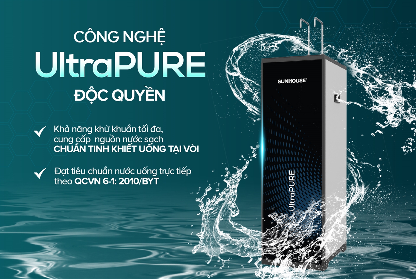 Máy lọc nước RO UltraPURE SUNHOUSE 10 lõi SHA76620KL