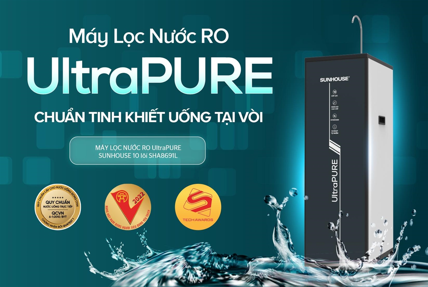 Máy lọc nước RO UltraPURE SUNHOUSE 10 lõi SHA8691L