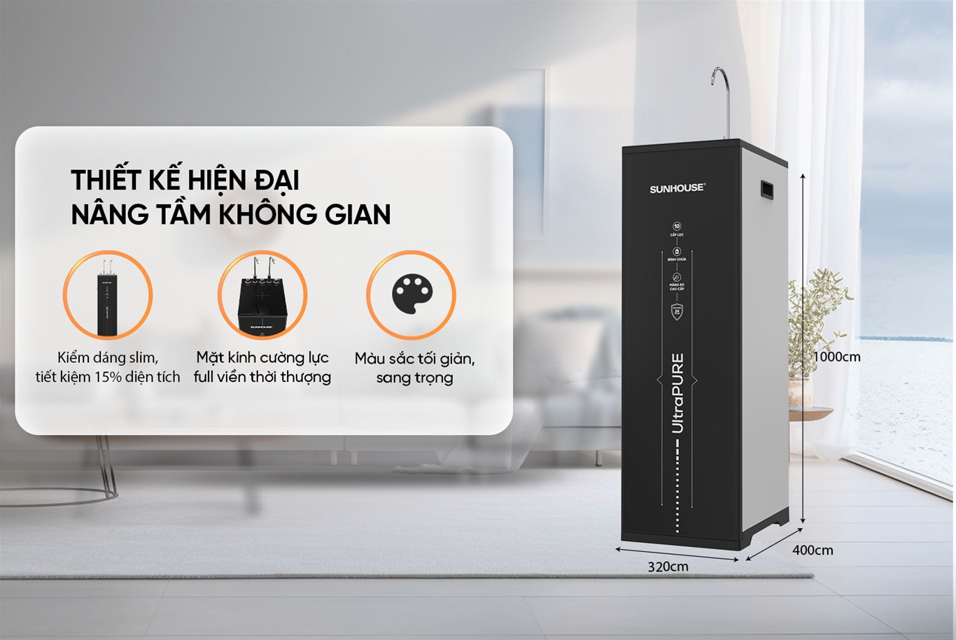MÁY LỌC NƯỚC RO UltraPURE SUNHOUSE 10 LÕI SHA8693L