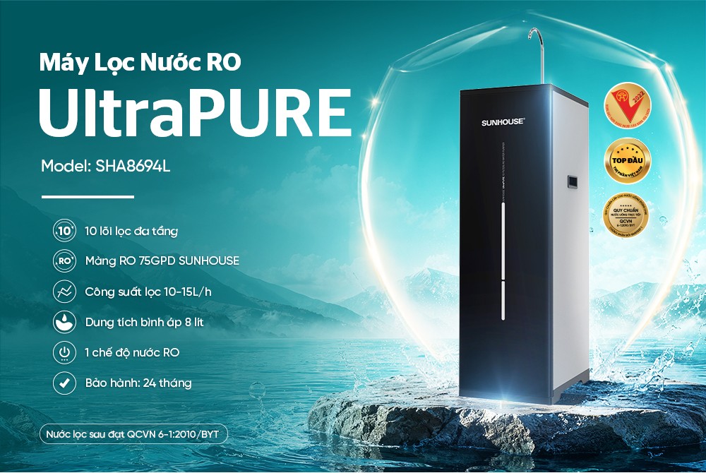 Máy lọc nước RO UltraPURE SUNHOUSE 10 lõi SHA8694L