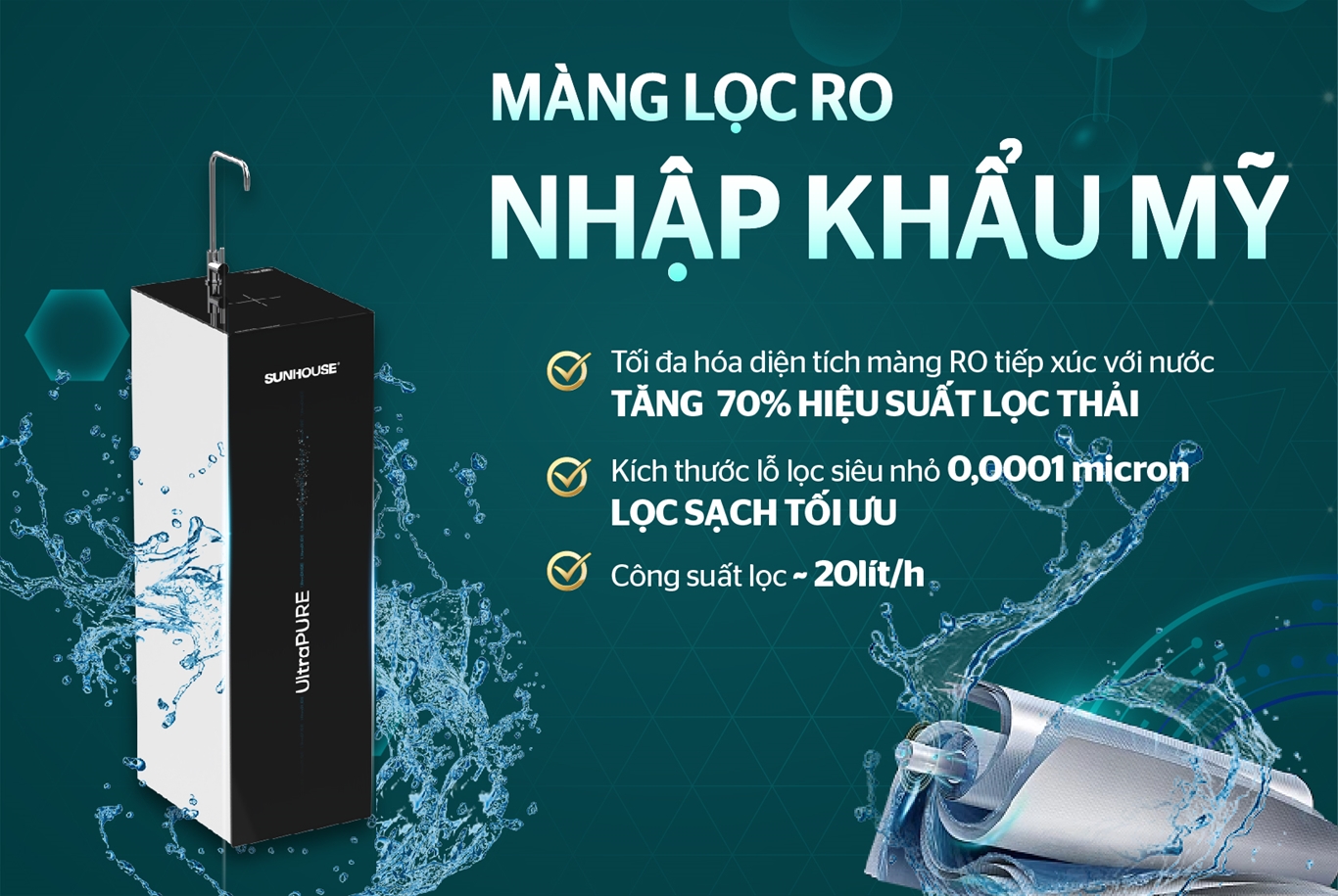 Máy lọc nước RO UltraPURE SUNHOUSE 10 LÕI SHA8891KL