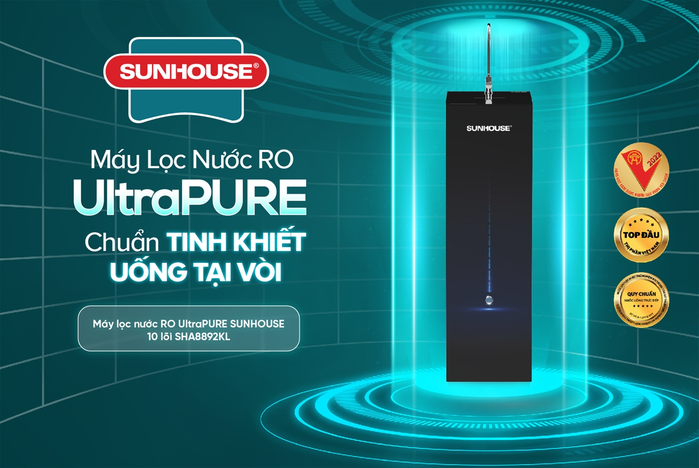 Máy lọc nước RO UltraPURE SUNHOUSE 10 LÕI SHA8892KL