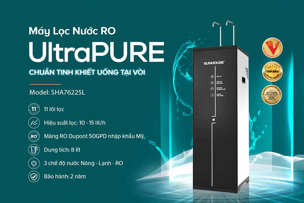 MÁY LỌC NƯỚC RO UltraPURE SUNHOUSE 11 LÕI SHA76225L