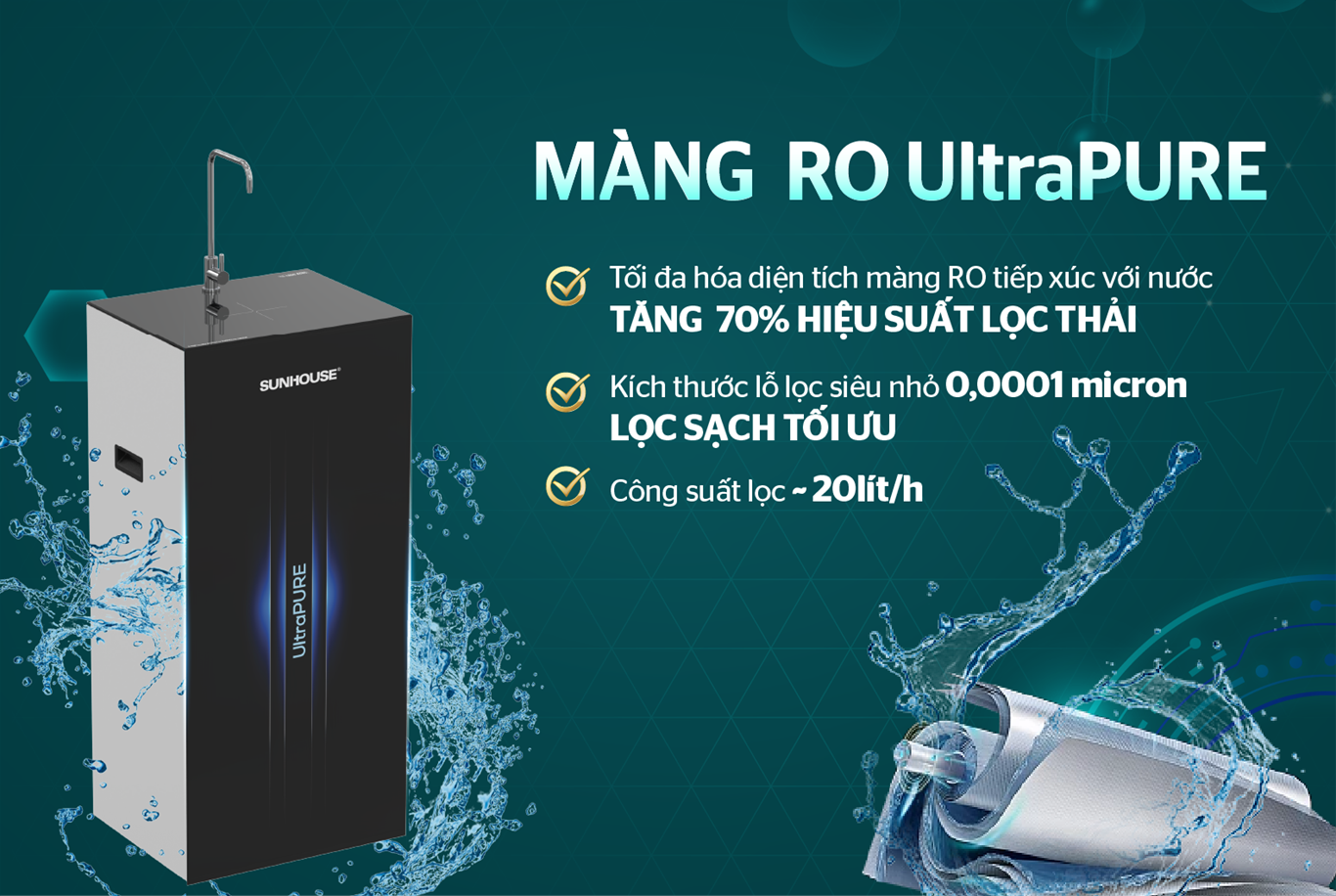 Máy lọc nước RO UltraPURE SUNHOUSE 8 LÕI SHA8895KL