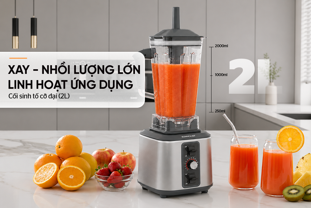 Máy xay sinh tố công nghiệp SUNHOUSE SHD5381