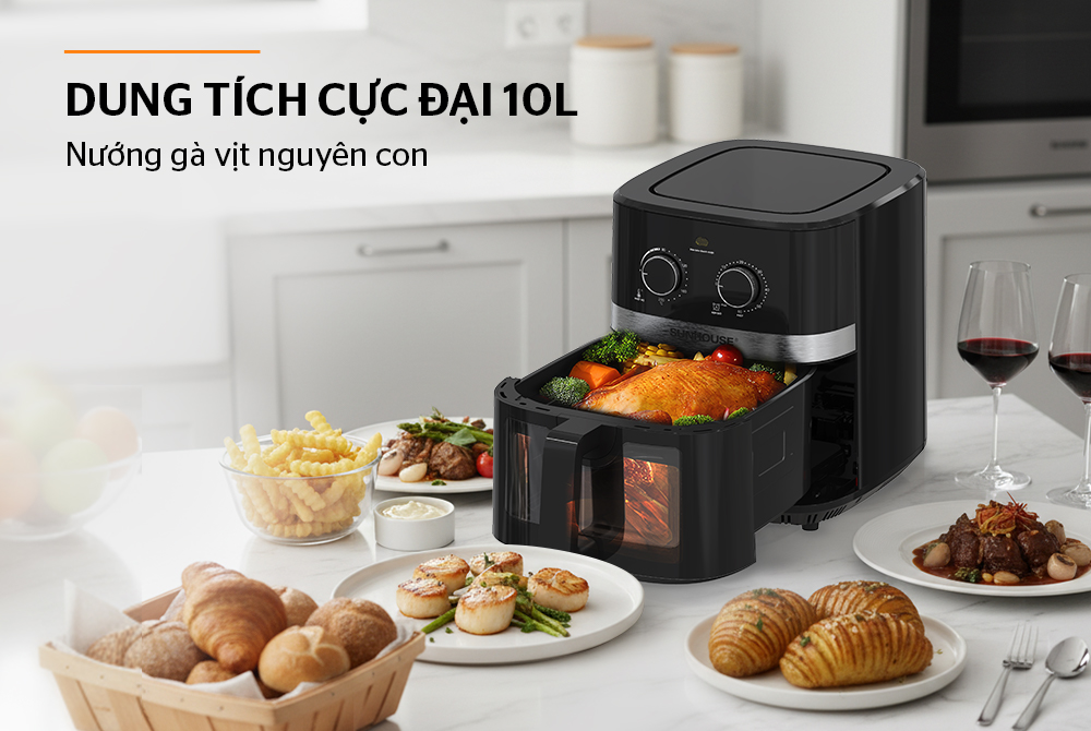 Nồi chiên không dầu 10L SUNHOUSE SHD4039