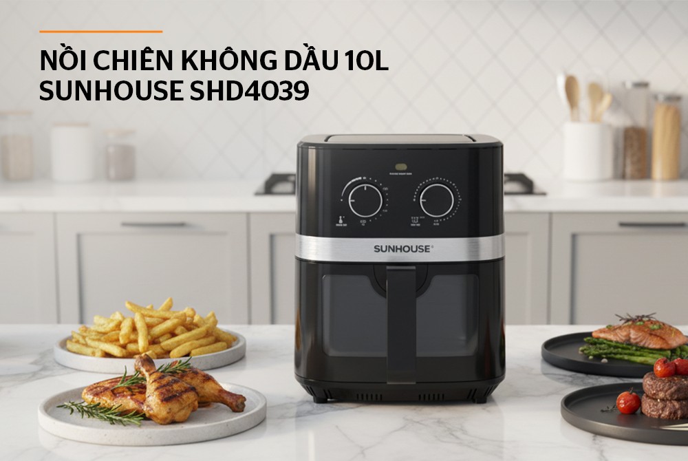 Nồi chiên không dầu 10L SUNHOUSE SHD4039