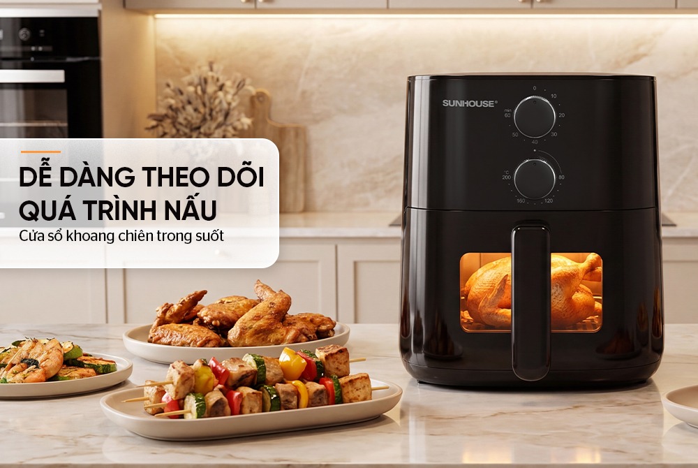 Nồi chiên không dầu 5.5L SUNHOUSE SHD4013