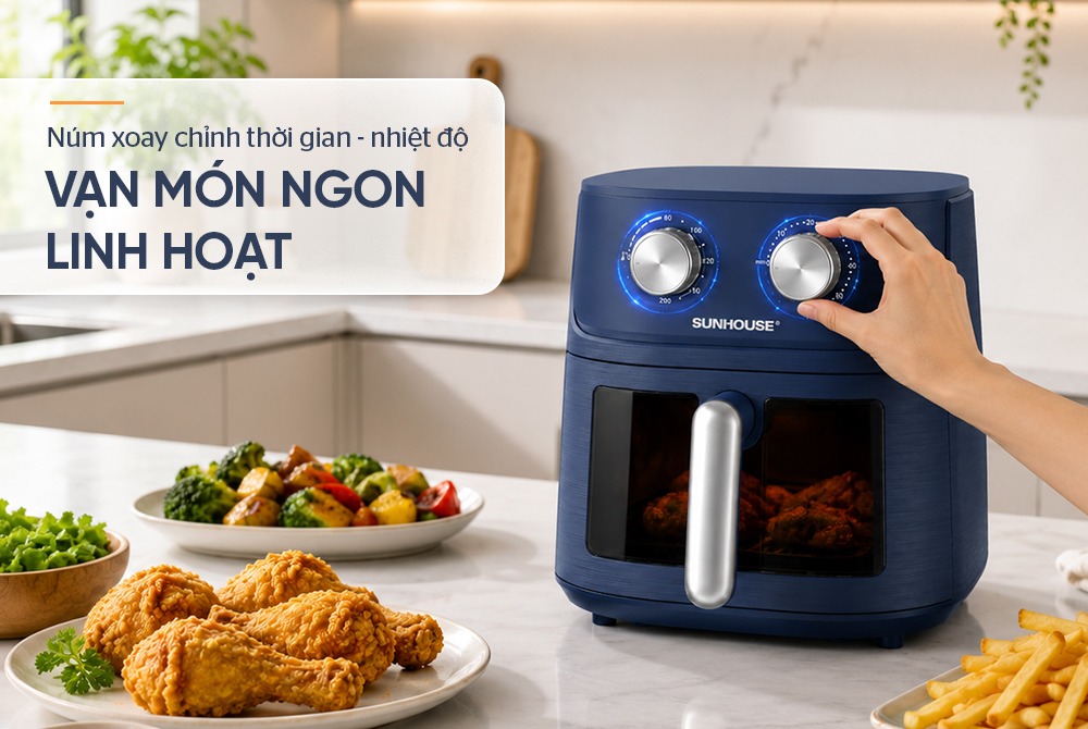 Nồi chiên không dầu 6.5L SUNHOUSE SHD4020