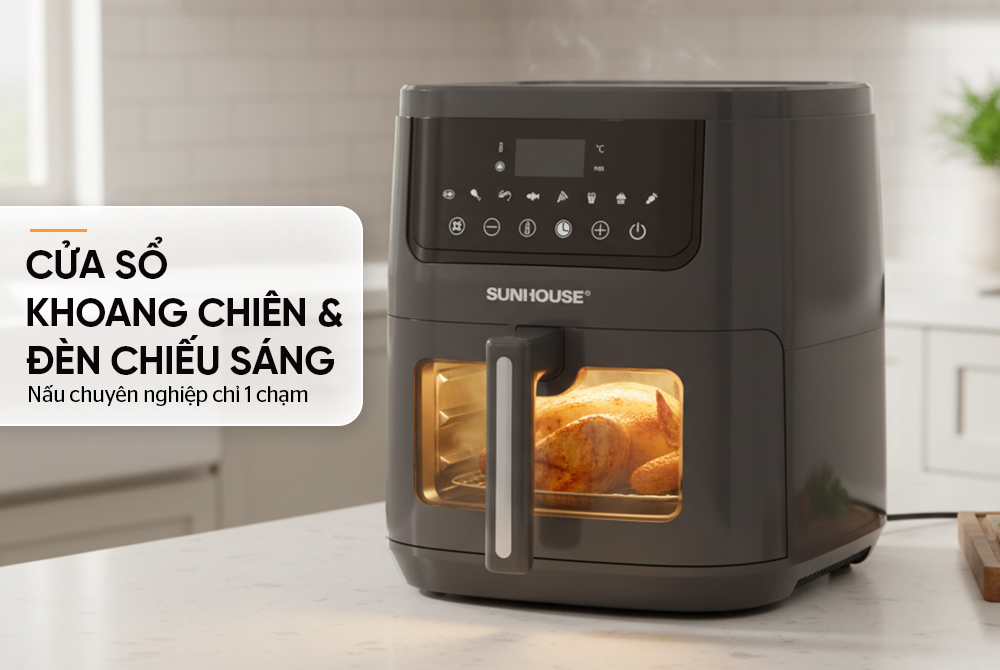 Nồi chiên không dầu 6.5L SUNHOUSE SHD4080