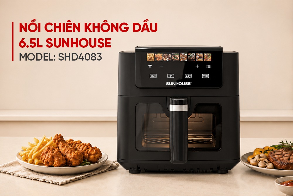 Nồi chiên không dầu 6.5L SUNHOUSE SHD4083