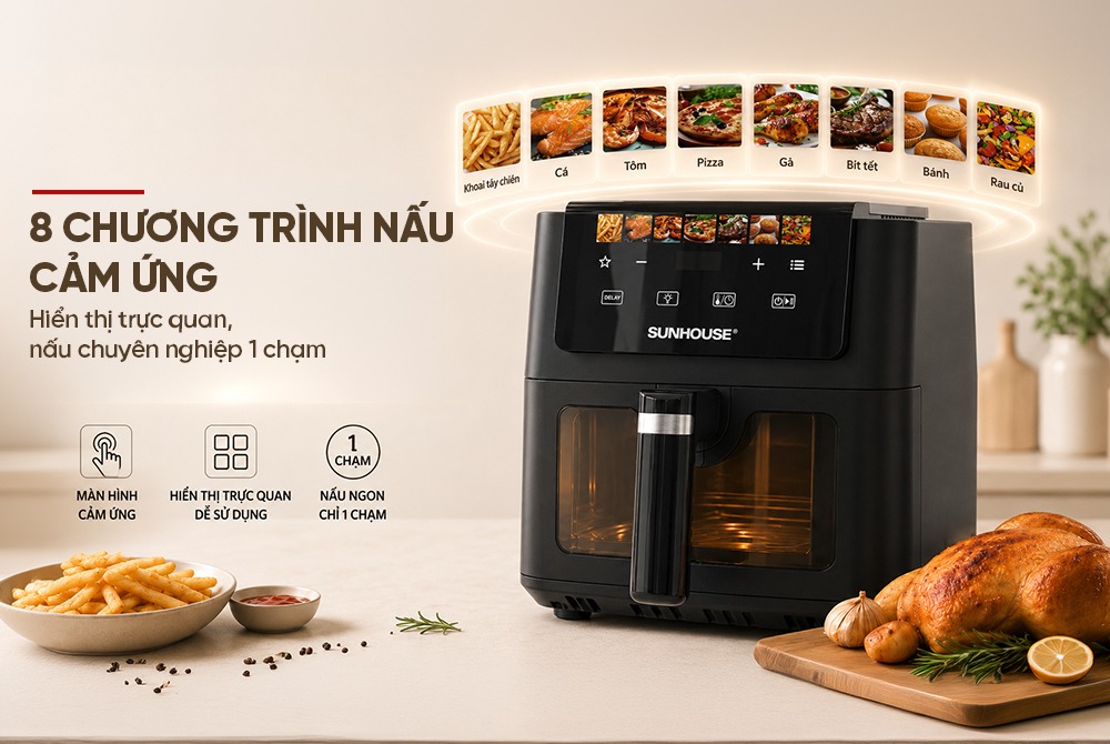 Nồi chiên không dầu 6.5L SUNHOUSE SHD4083