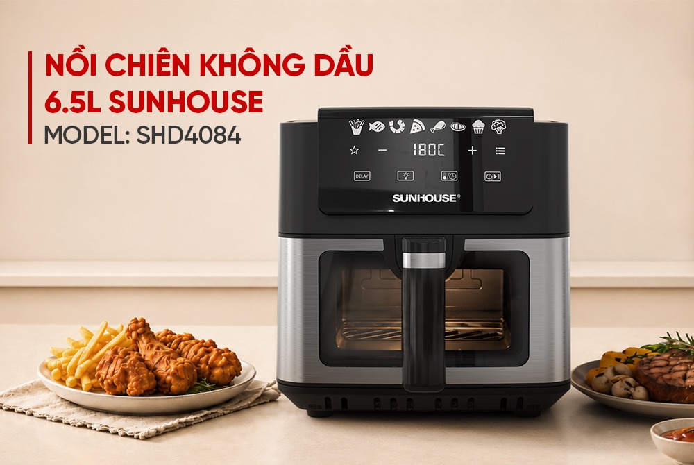 Nồi chiên không dầu 6.5L SUNHOUSE SHD4084