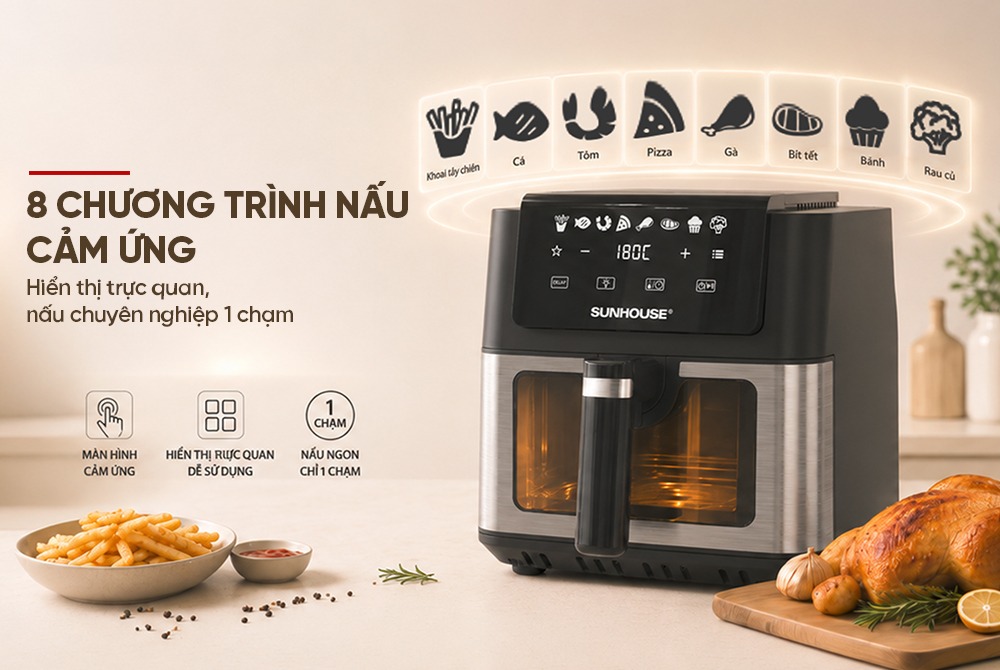 Nồi chiên không dầu 6.5L SUNHOUSE SHD4084