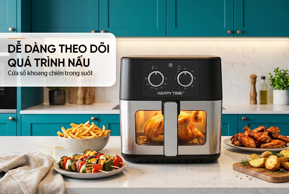 Nồi chiên không dầu 8L HappyTime HTD4041