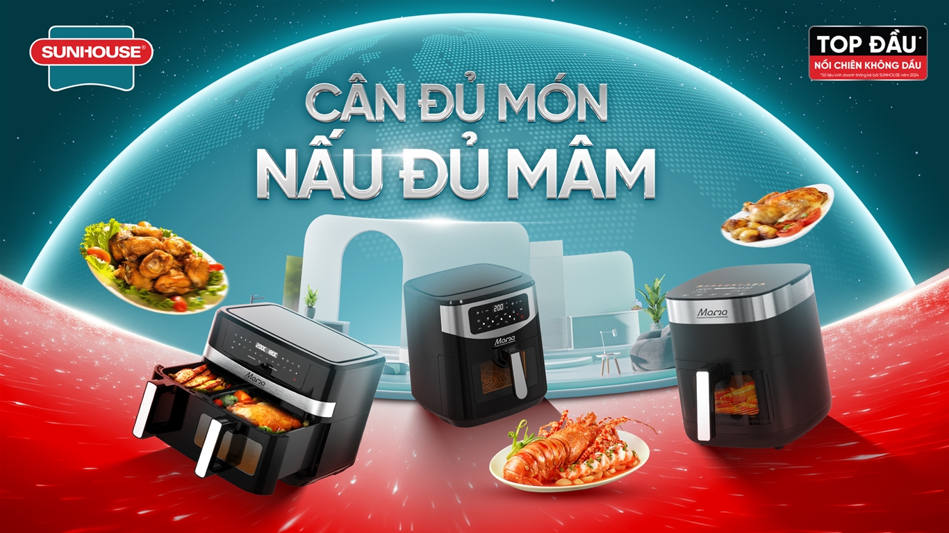 Nồi chiên không dầu 9L SUNHOUSE SHD4082