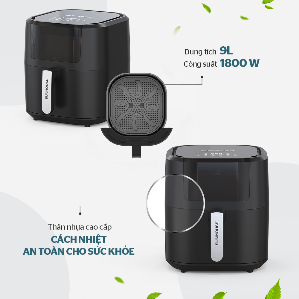 Nồi chiên không dầu 9L SUNHOUSE SHD4082