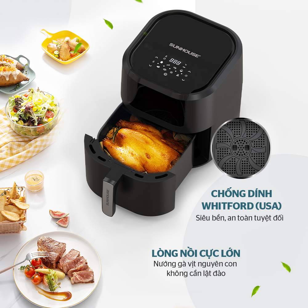 Nồi chiên không dầu 9L SUNHOUSE SHD4082