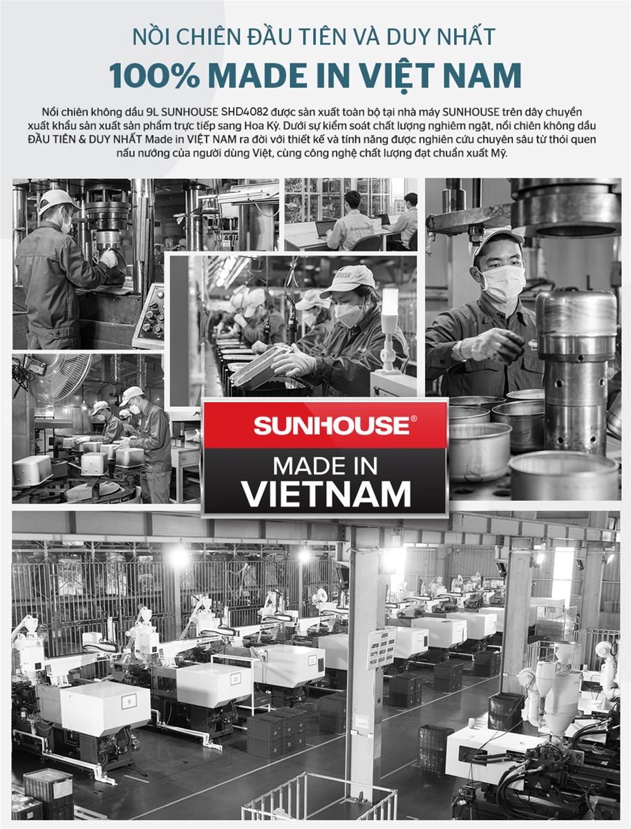 Nồi chiên không dầu 9L SUNHOUSE SHD4082