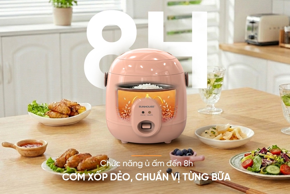 Nồi cơm điện 0.4L SUNHOUSE SHD8206O