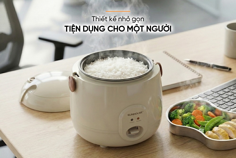 Nồi cơm điện 0.4L SUNHOUSE SHD8206W