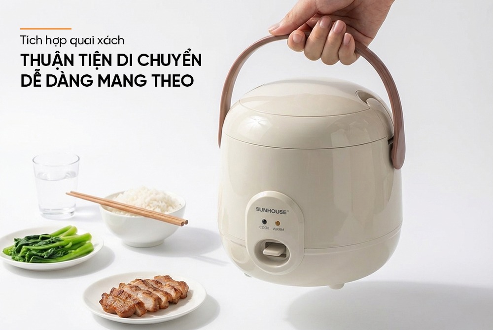 Nồi cơm điện 0.4L SUNHOUSE SHD8206W