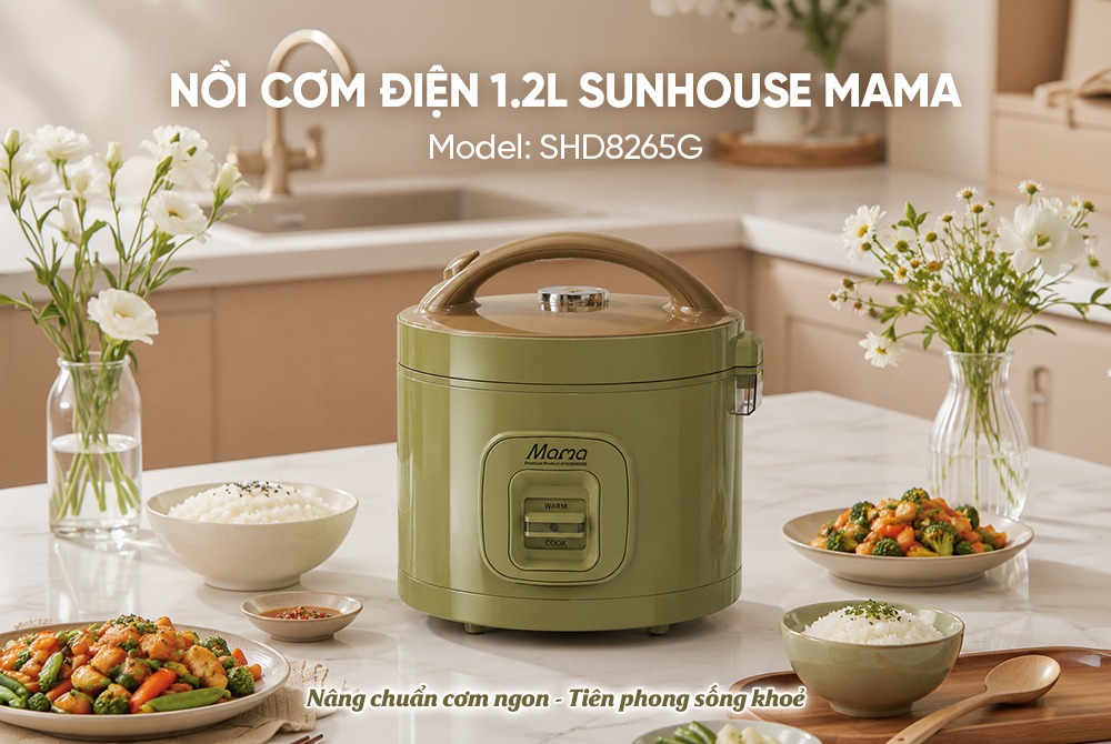 Nồi cơm điện 1.2L SUNHOUSE MAMA SHD8265G