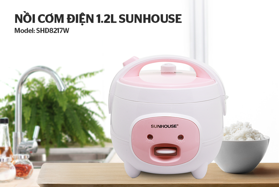 Nồi cơm điện 1.2L SUNHOUSE SHD8217W