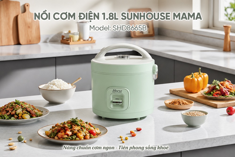 Nồi cơm điện 1.8L SUNHOUSE MAMA SHD8665B
