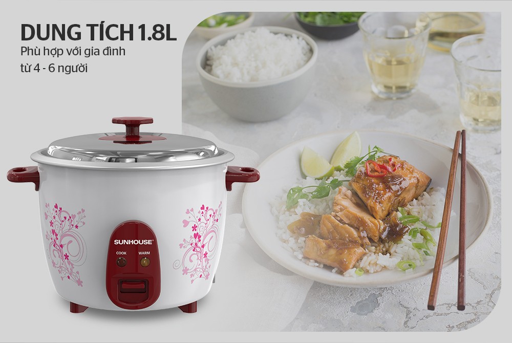 Nồi cơm điện 1.8L SUNHOUSE SHD8126