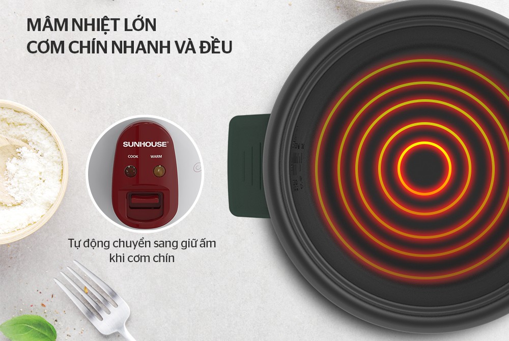 Nồi cơm điện 1.8L SUNHOUSE SHD8126