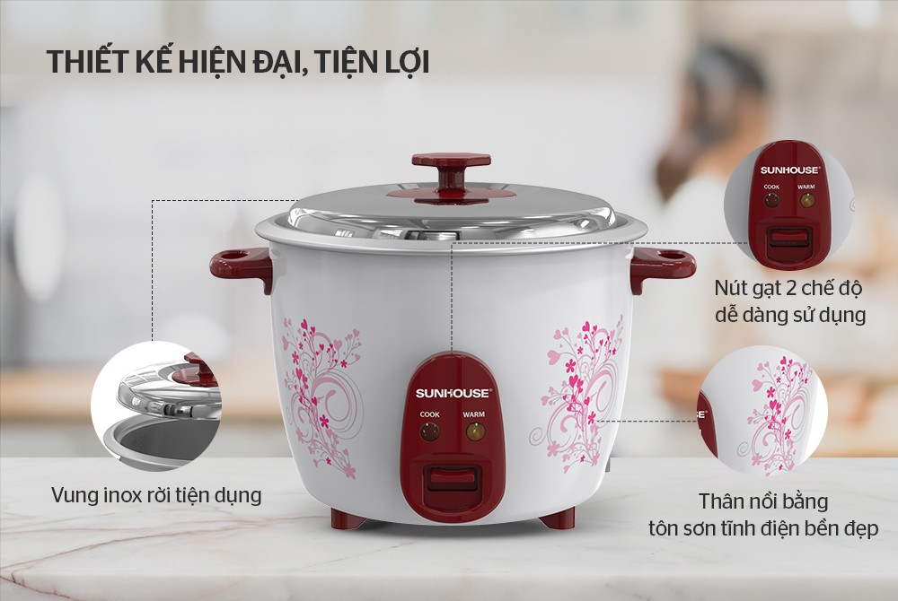 Nồi cơm điện 1.8L SUNHOUSE SHD8126