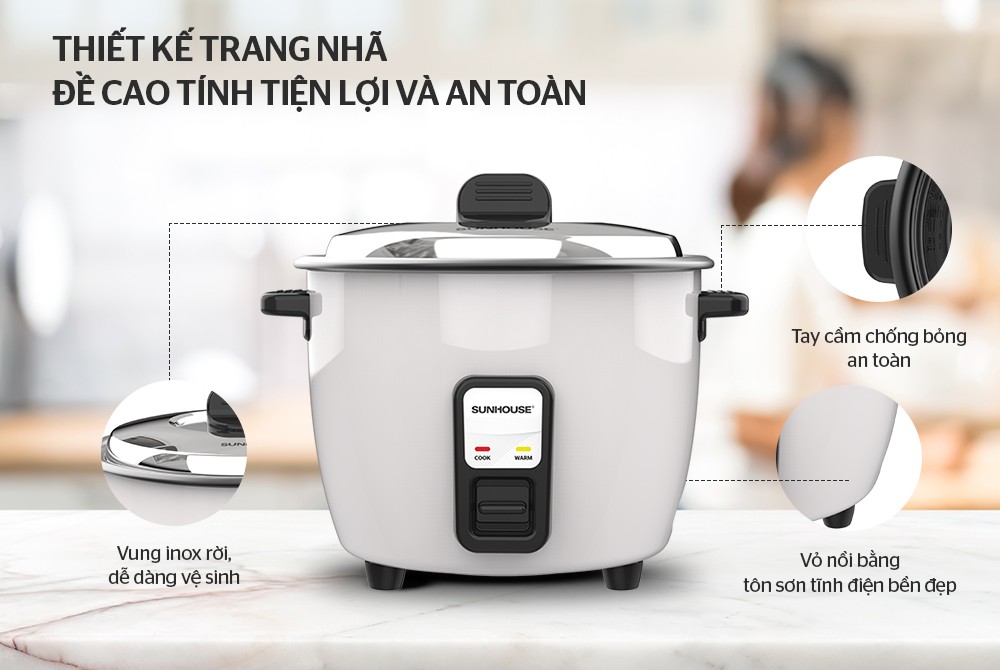 Nồi cơm điện 1.8L SUNHOUSE SHD8132