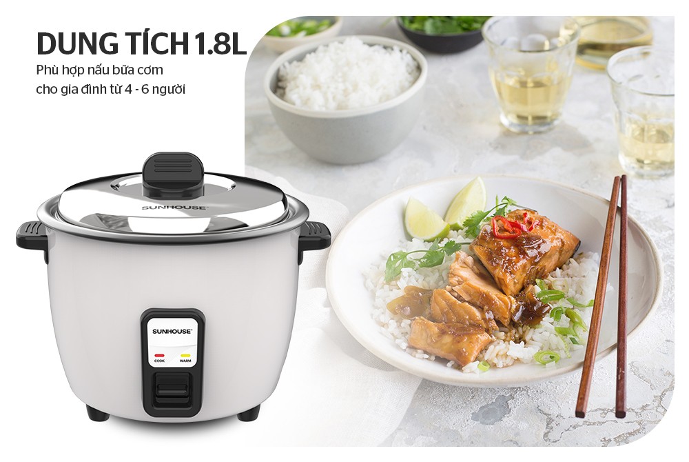 Nồi cơm điện 1.8L SUNHOUSE SHD8132