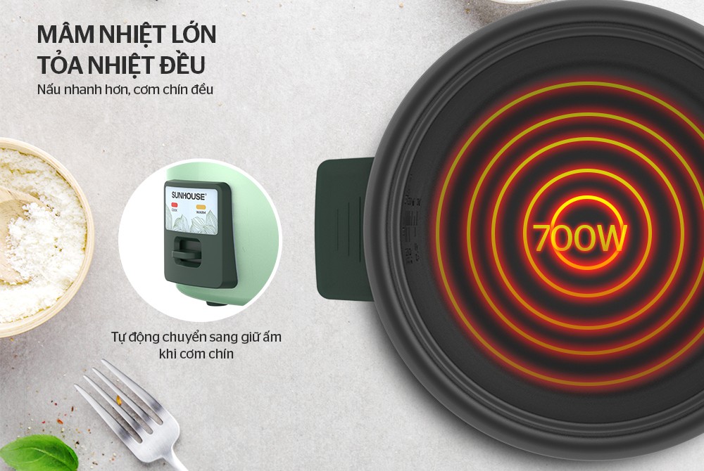 Nồi cơm điện 1.8L SUNHOUSE SHD8133
