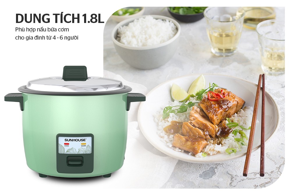 Nồi cơm điện 1.8L SUNHOUSE SHD8133