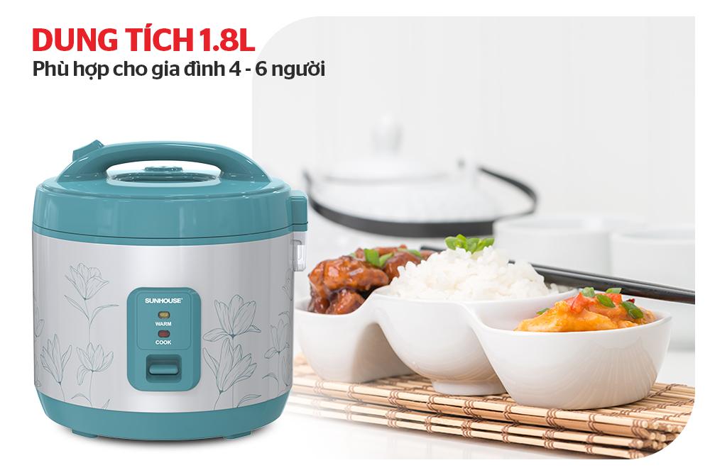 Nồi Cơm Điện 1.8L SUNHOUSE SHD8605GT