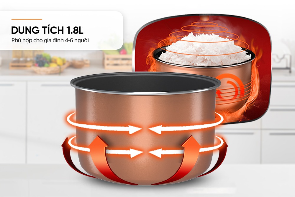 Nồi cơm điện 1.8L SUNHOUSE SHD8608