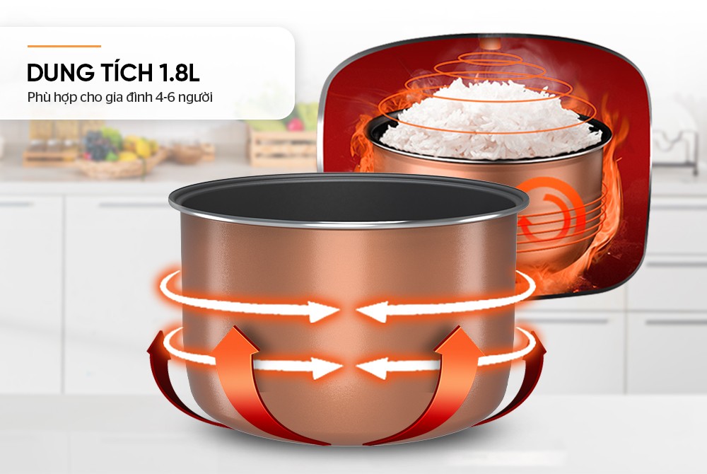 Nồi cơm điện 1.8L SUNHOUSE SHD8608