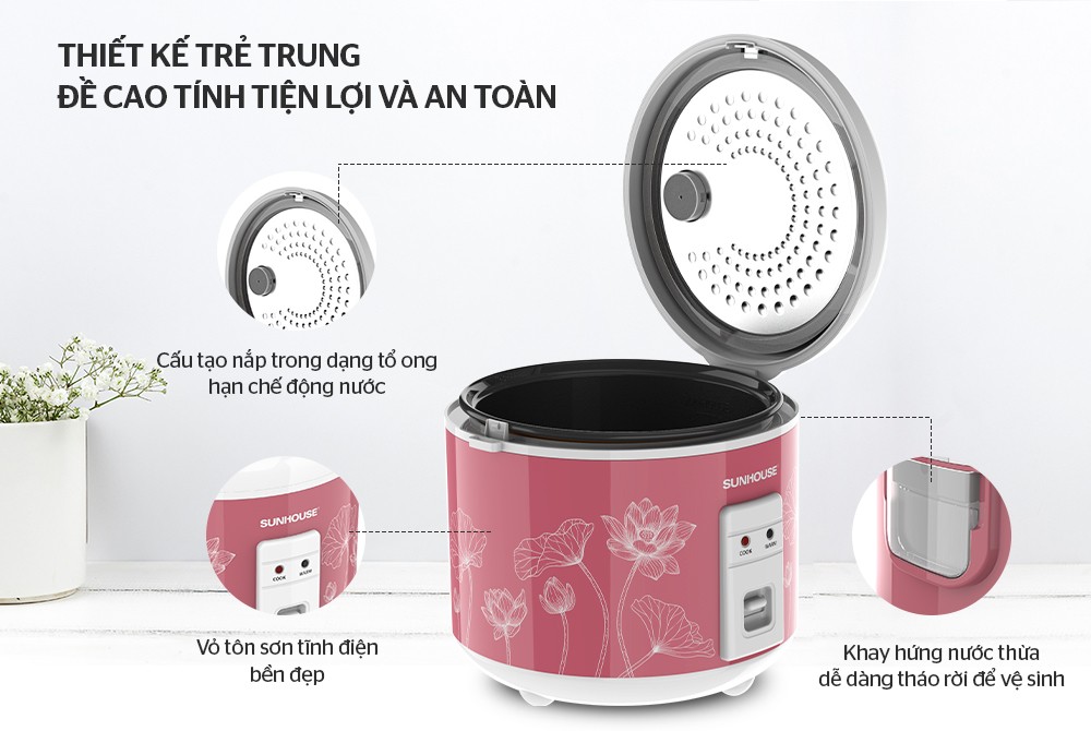 Nồi cơm điện 1.8L SUNHOUSE SHD8609