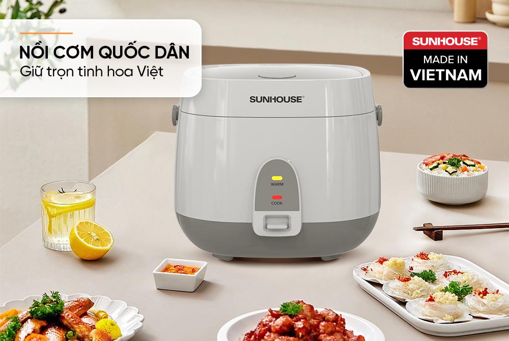 Nồi cơm điện 1.8L SUNHOUSE SHD8611GR