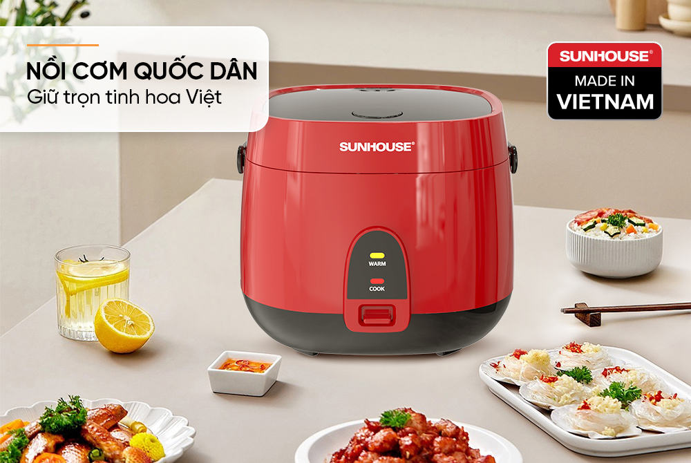 Nồi cơm điện 1.8L SUNHOUSE SHD8611R