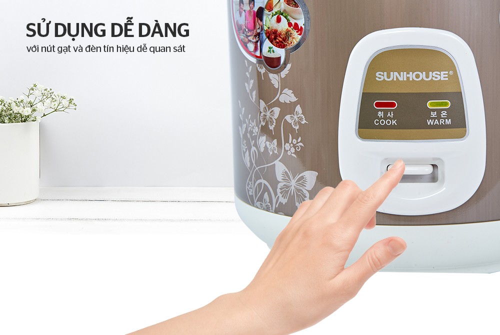 Nồi cơm điện 1.8L SUNHOUSE SHD8616 vàng