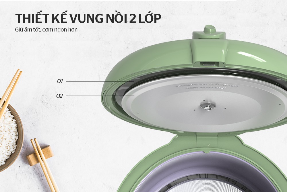 Nồi cơm điện 1.8L SUNHOUSE SHD8621