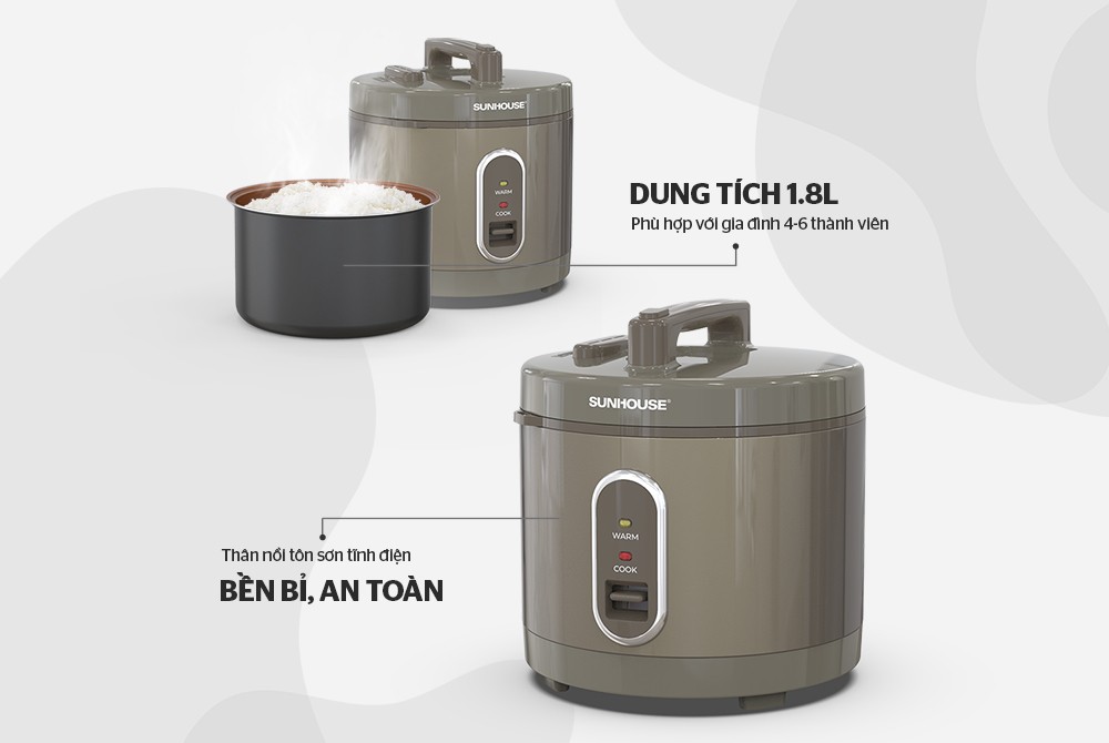 Nồi cơm điện 1.8L SUNHOUSE SHD8631