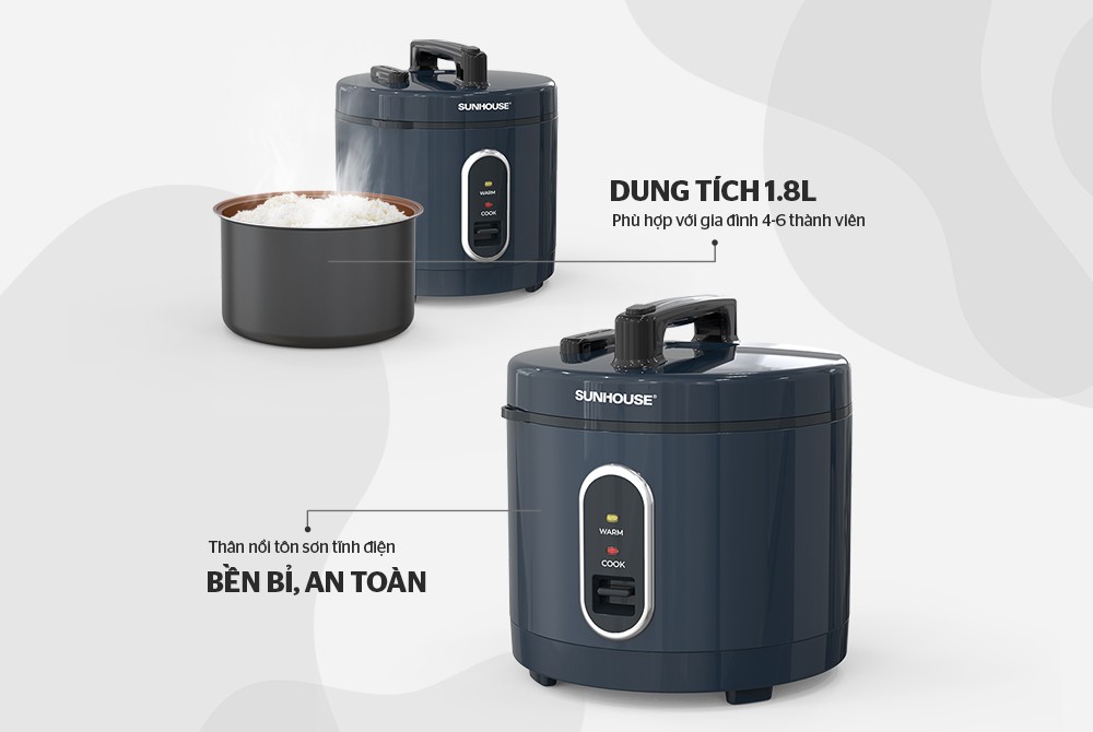 Nồi cơm điện 1.8L SUNHOUSE SHD8632