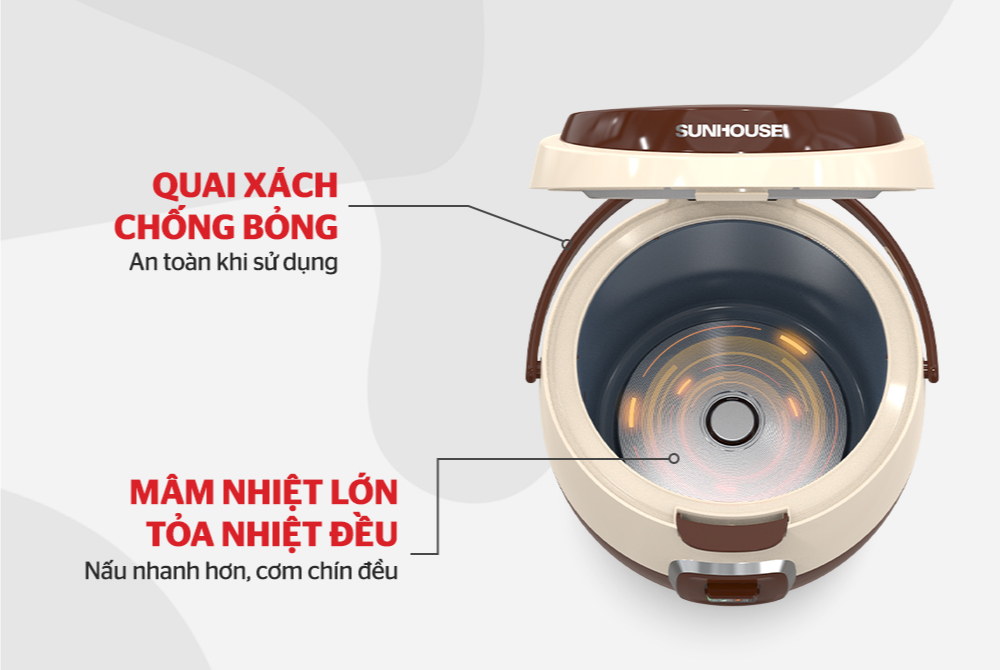 Nồi cơm điện 1.8L SUNHOUSE SHD8638